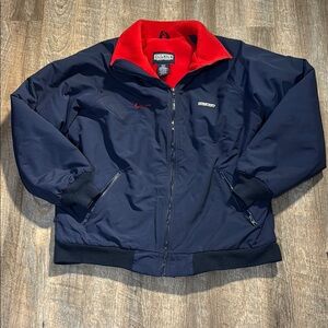 Lands' End Navy and Red Performance Jacket